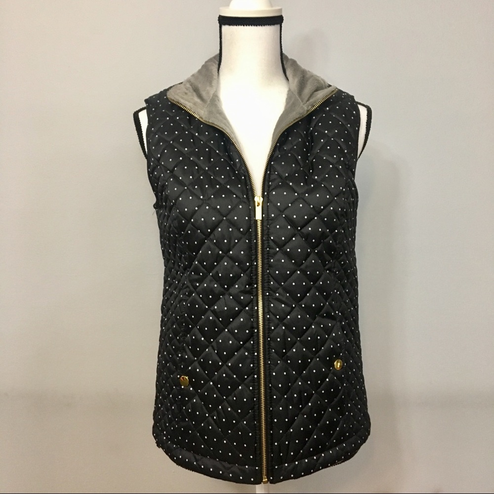 Basic Editions Lightweight Polka Dot Quilted Vest - image 4